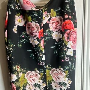 Thalia Sodi Black Floral Pencil Skirt